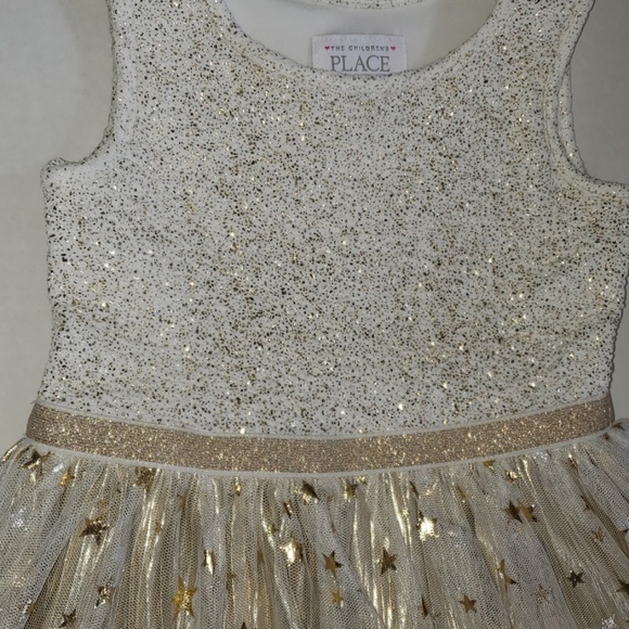 Childrens Place. Girls Metallic Stars Tutu Dress - Picture 3 of 8